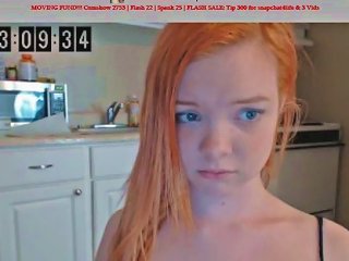 Super Cute Teen Redhead Teasing On Webcam